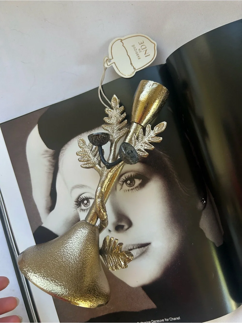 Metallic Gold Floral candle holder new